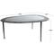 30" Black Aluminum Abstract Oval Shaped Coffee Table with Glass Top
